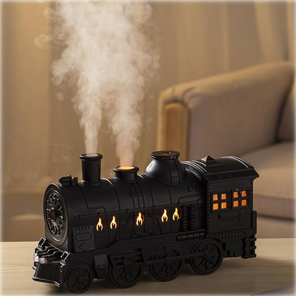 300ml Train Aroma Diffuser | Ultrasonic Cool Mist - Remote Control - 2 Light & Mist Modes - Auto Shut-Off