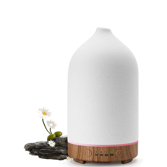 Wanlola 120ml Ceramic Essential Oil Diffuser | Aromatherapy - Auto Shut-Off for Home & Office