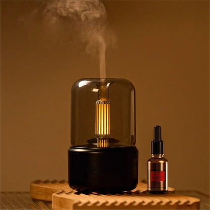 Mini USB Aroma Diffuser & Humidifier | Essential Oil - Night Light - Cold Mist for Home & Relaxation