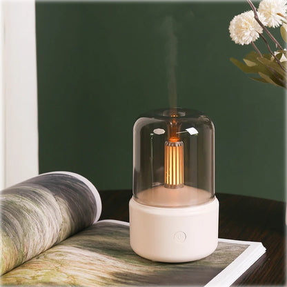 Mini USB Aroma Diffuser & Humidifier | Essential Oil - Night Light - Cold Mist for Home & Relaxation