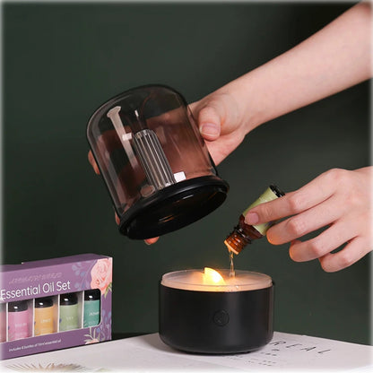 Mini USB Aroma Diffuser & Humidifier | Essential Oil - Night Light - Cold Mist for Home & Relaxation