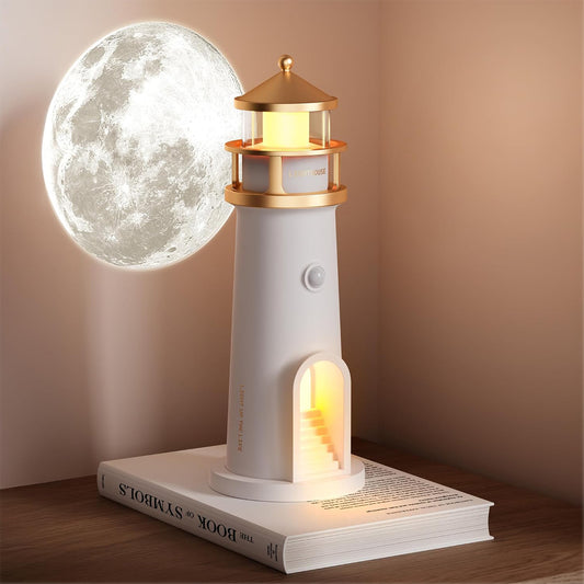 Moon Lamp Projector Night Light | Lighthouse Decor Light Night Light for Kids