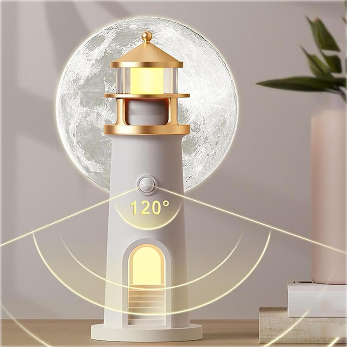 Moon Lamp Projector Night Light | Lighthouse Decor Light Night Light for Kids