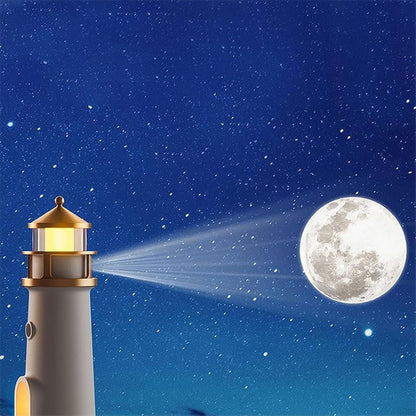 Moon Lamp Projector Night Light | Lighthouse Decor Light Night Light for Kids