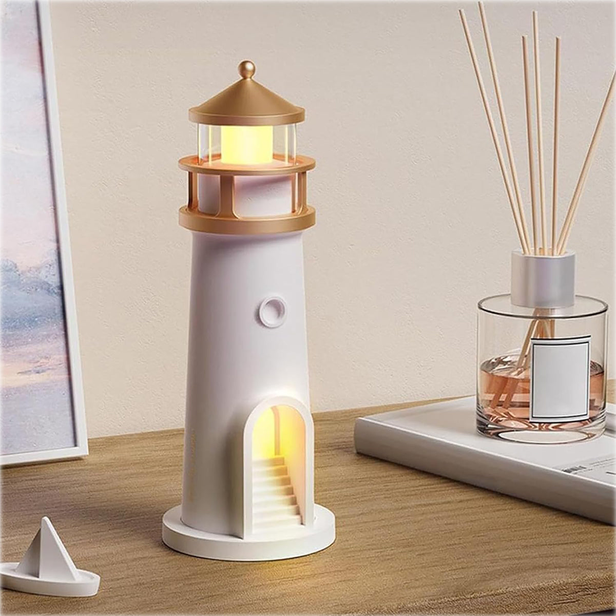 Moon Lamp Projector Night Light | Lighthouse Decor Light Night Light for Kids