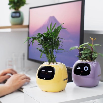 Smart Pet Planter Robot – Intelligent Plant Care  Adorable Companion with Expressive Gestures  Perfect Desk Gift