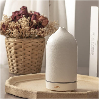 Wanlola 120ml Ceramic Essential Oil Diffuser | Aromatherapy - Auto Shut-Off for Home & Office